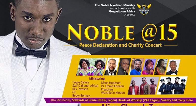 Noble @ 15 Peace Declaration and Charity Concert slated for November 6