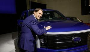 Ford boss Jim Farley told investors he is thankful the company invested in its hybrid lineup. Bill Pugliano/Getty Images