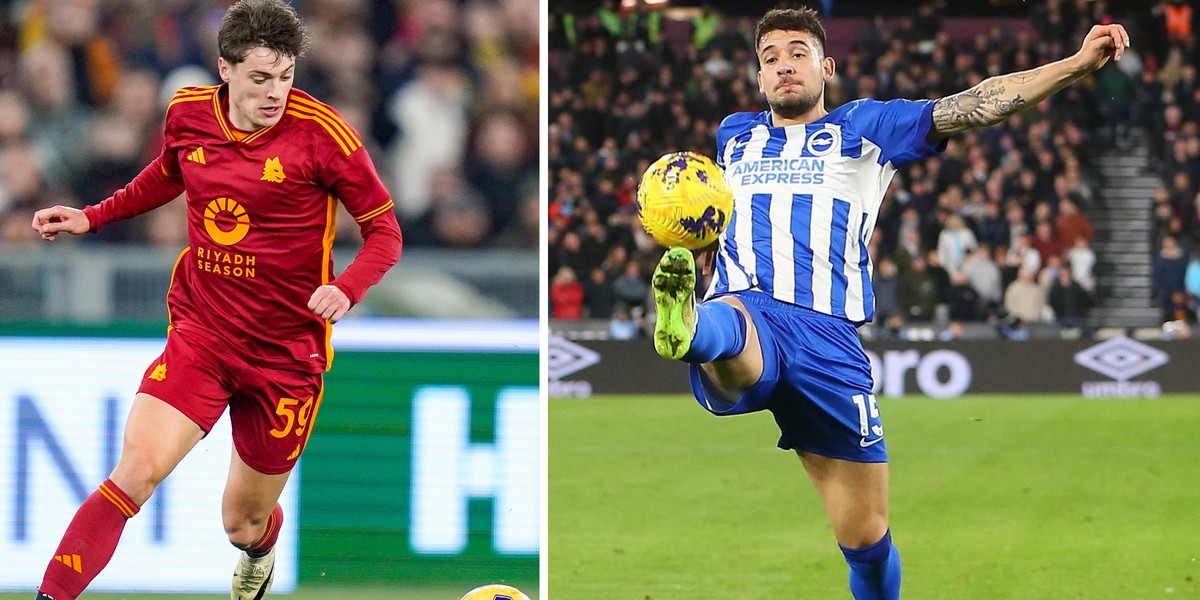 Nicola Zalewski z AS Roma i Jakub Moder z Brighton.