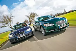 BMW serii 5 kontra Jaguar XF - Jaguar goni "piątkę"