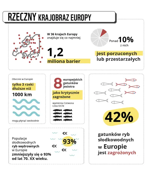 Dane dot. rzek w Europie.