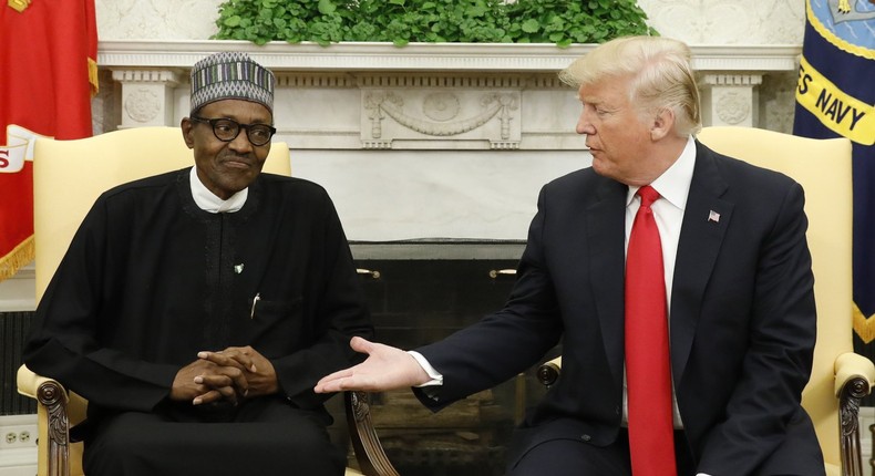 Nigeria's President Muhammadu Buhari and former US President Donald Trump