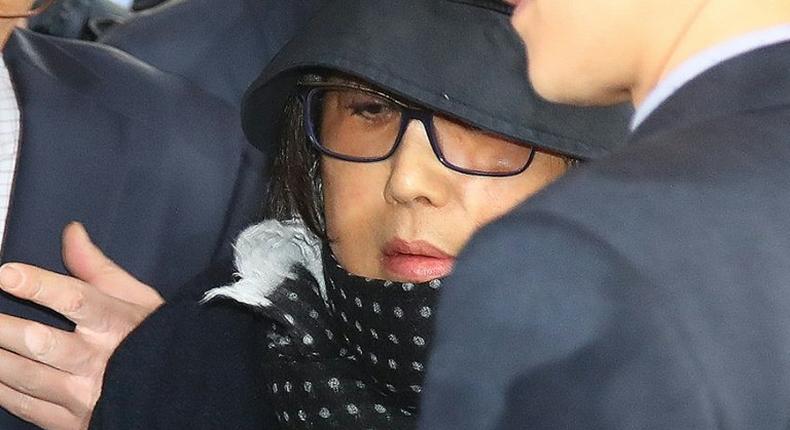 Choi Soon-Sil arrives at the Seoul Central District Prosecutor's Office, on October 31, 2016