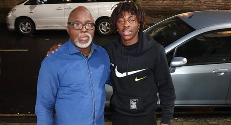 Amaju Pinnick is trying to get Ebere Eze to play for the Super Eagles of Nigeria (Twitter/NFF)