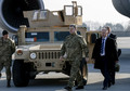 Ukrainian President Poroshenko takes part in a welcome ceremony at Borispol airport near Kiev