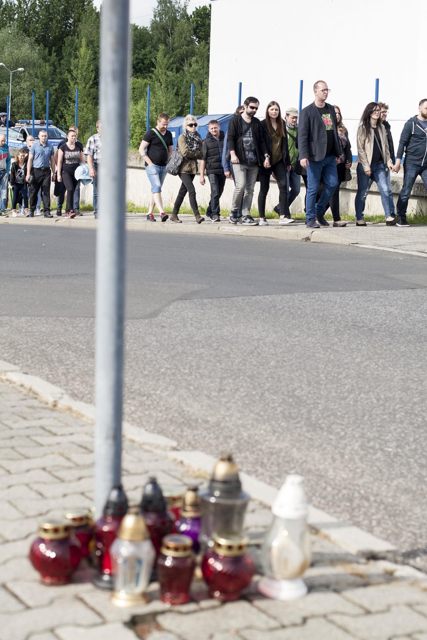 Jastrzębie -Zdrój. Czarny marsz po śmierci Jacka Hrycia