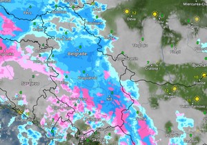 Kretanje padavina u petak u 8 časova 