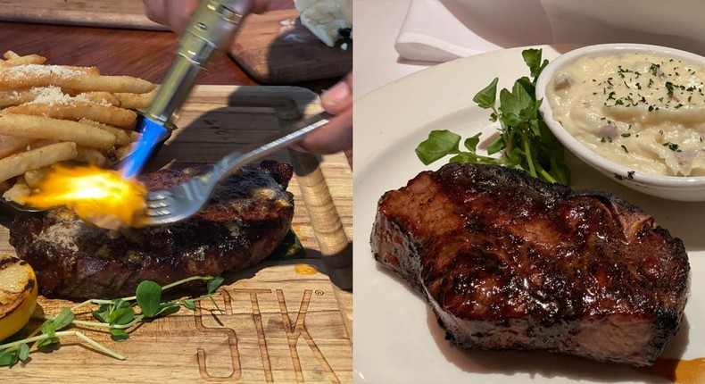 I ordered strip steaks at STK and Capital Grille. Steven John