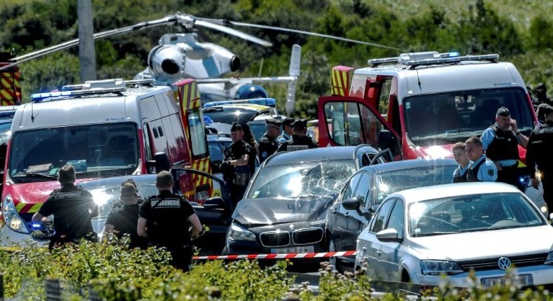 The car used in Thursday's attack on soldiers just outside Paris was tracked down within hours on the A16 motorway, in northern France