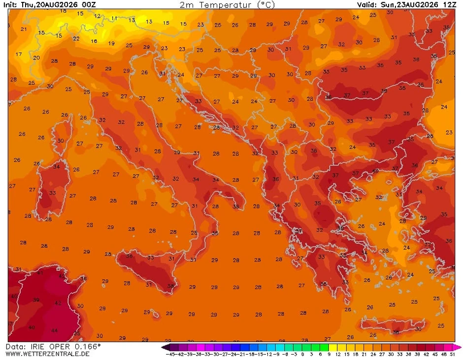 Mapa za nedelju, 23. avgust