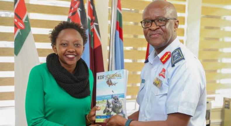 File image of Charlene Ruto with departed Chief of Defence Forces (CDF) General Francis Ogolla