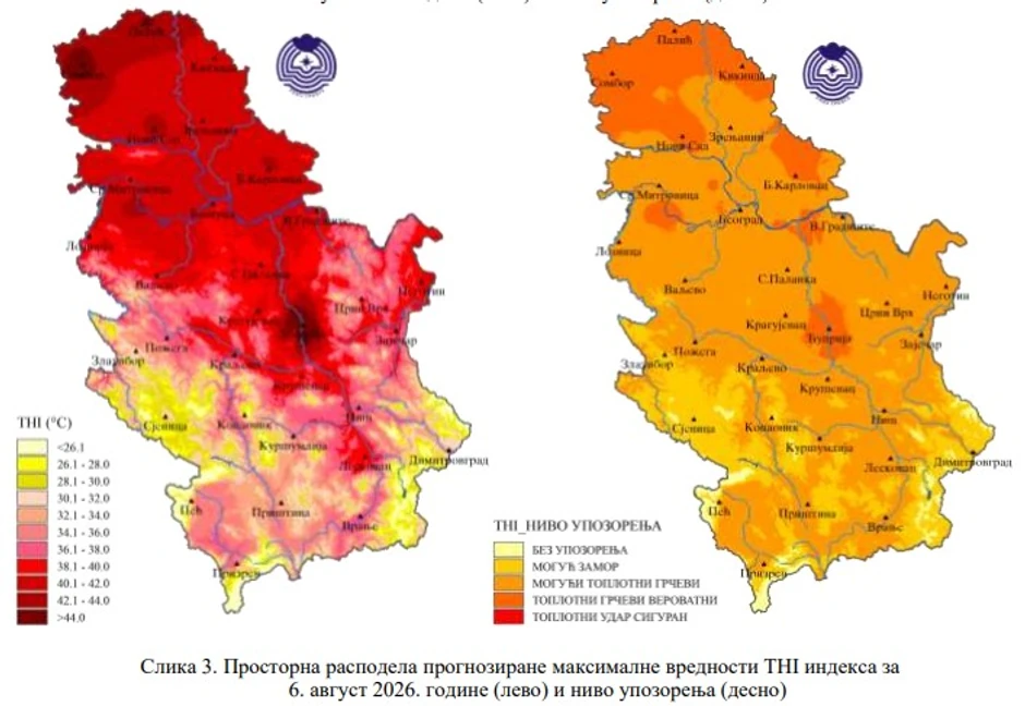 Indeks toplotnog stresa za četvrtak