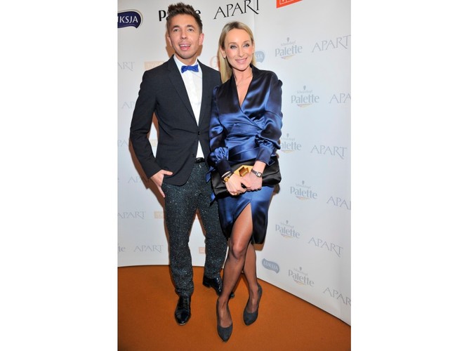 Dorota Williams w satynie i Łukasz Jemioł.