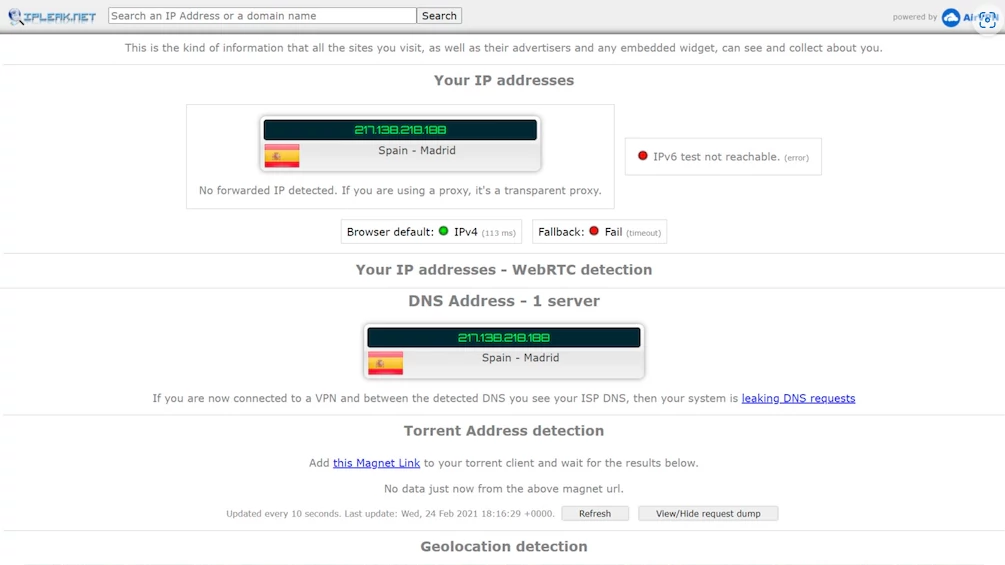 Między innymi Proton VPN okazał się skutecznie zabezpieczać przed wyciekiem danych. Żaden z przeprowadzonych testów nie ujawnił prawdziwego adresu IP.