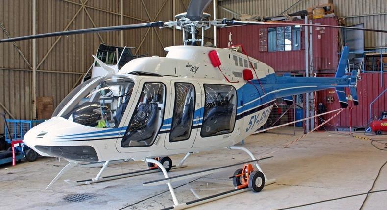 Nyeri senator Ephraim Maina's helicopter 
