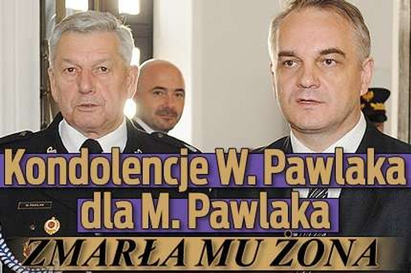 Kondolencje W. Pawlaka dla M. Pawlaka. Zmarła mu żona