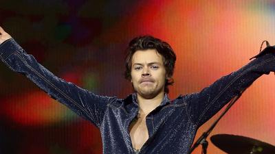 Harry Styles performs on stage during day one of Capital's Jingle Bell Ball in 2019.
