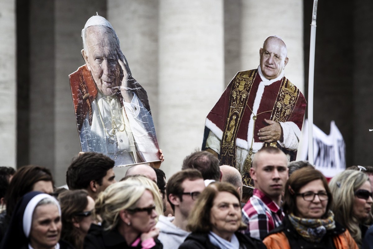 Uroczystości kanonizacyjne papieża Jana Pawła II i Jana XXIII w Watykanie. Fot. EPA/ETTORE FERRARI/PAP/EPA