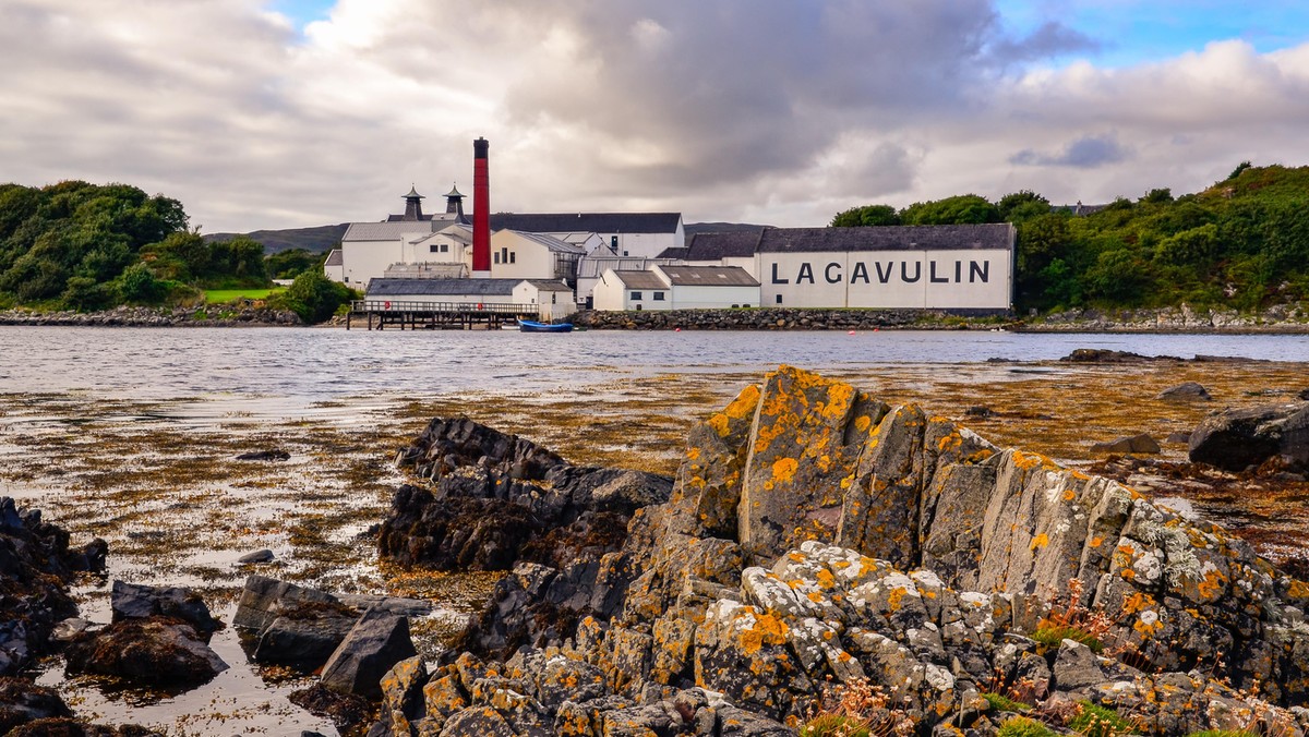 ISLAY, UNITED KINGDOM - 25 August 2013: Lagavulin distillery factory