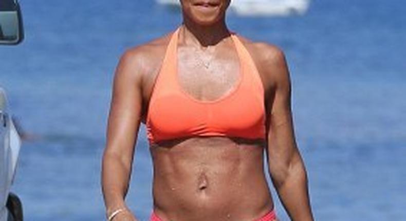 Jada Pinkett at the beach