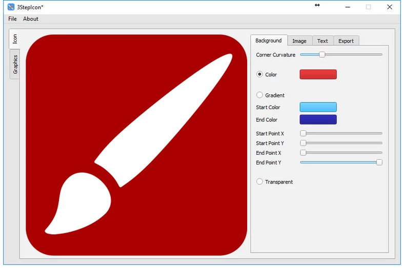 Główne okno programu do tworzenia ikon dla aplikacji mobilnych na platformę Android i iOS - 3StepIcon 1.0.0