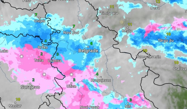 Radarski snimak kretanje nevremena u Srbiji