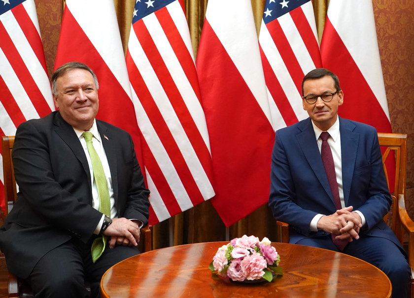 Mateusz Morawiecki i Michael Pompeo