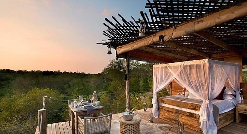 Outdoor tent at a resort in Tanzania.