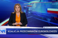 Danuta Holecka prowadzi główne wydanie Wiadomości TVP 16 listopada 2023 r.