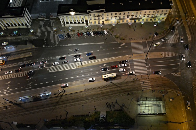 Warszawa nocą. Widok z Błękitnego Wieżowca, fot. Dorota Kalinowska