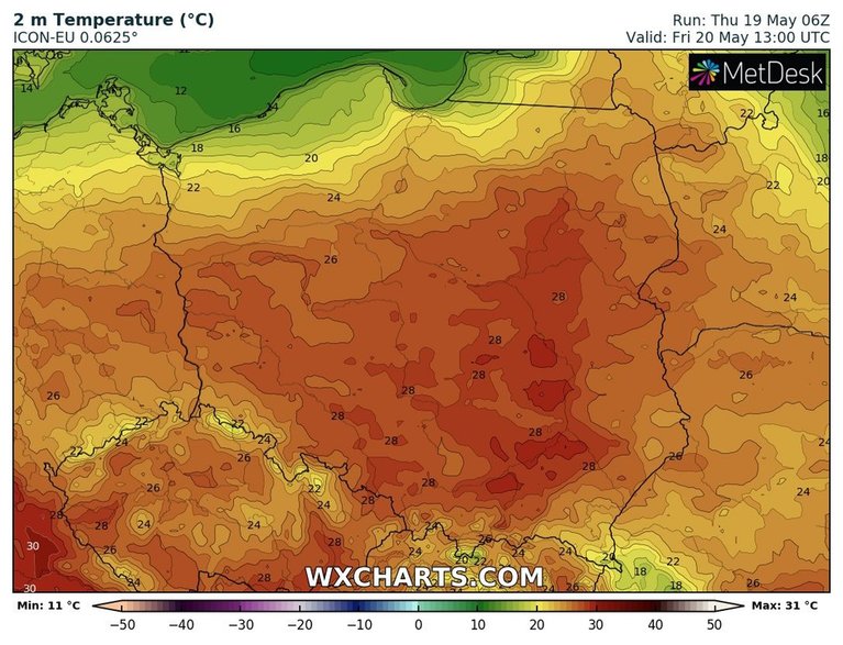 Gorący piątek. Wyjątkiem będzie Pomorze