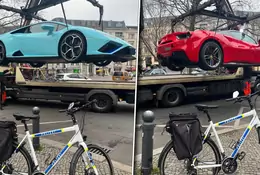 Ferrari i Lamborghini odjechały... na lawetach. Przyczynili się do tego rowerzyści