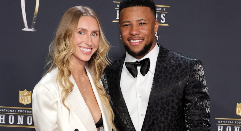 Anna Congdon and Saquon Barkley at the NFL Honors in 2023.Ethan Miller/Getty Images