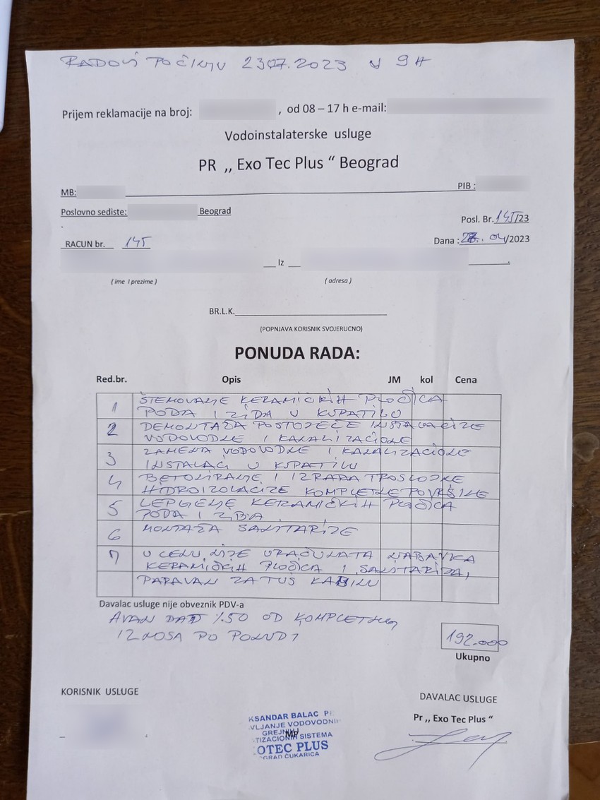 Ugovor - ponuda rada