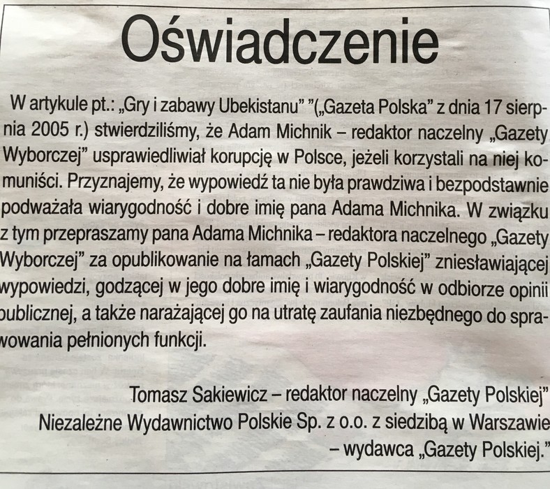 Oświadczenie "GP"