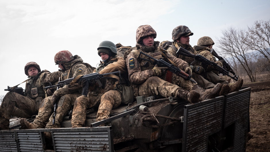 Ukraińscy żołnierze na froncie w Donbasie, 19 marca 2024 r.