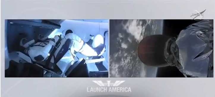 Zdjęcie z kamery pokazuje jednego z astronautów