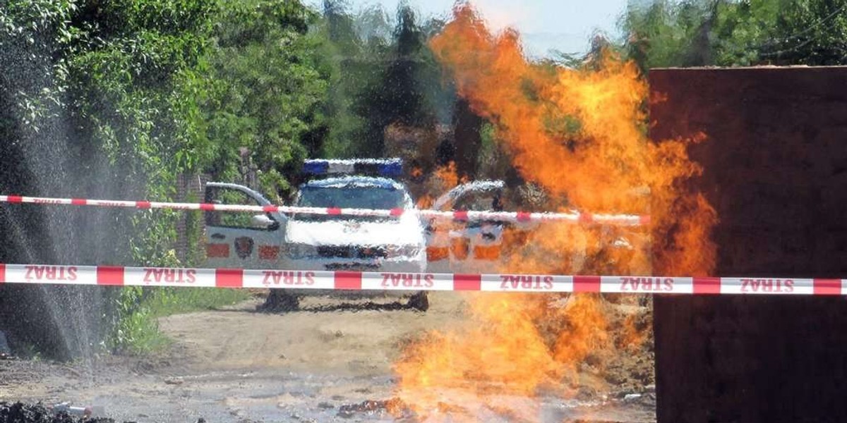 Szok! Słup ognia na ulicy. ZDJĘCIA