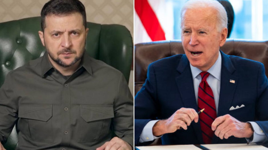 Wołodymyr Zełenski i Joe Biden