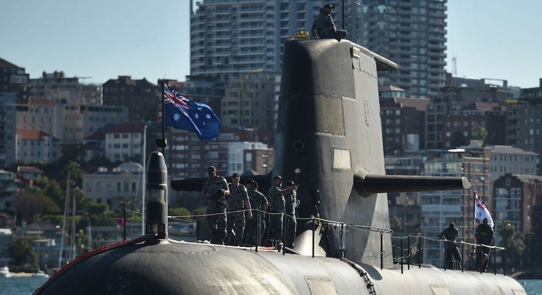 An Australian Collins-class diesel-electric submarine in Sydney in 2016. France was in September 2021 dropped as the partner due to build their replacements.
