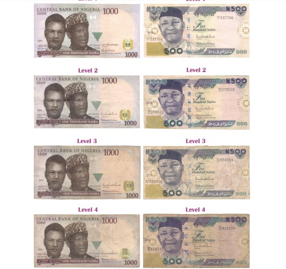 Teller fit banknotes (CBN specimen) 