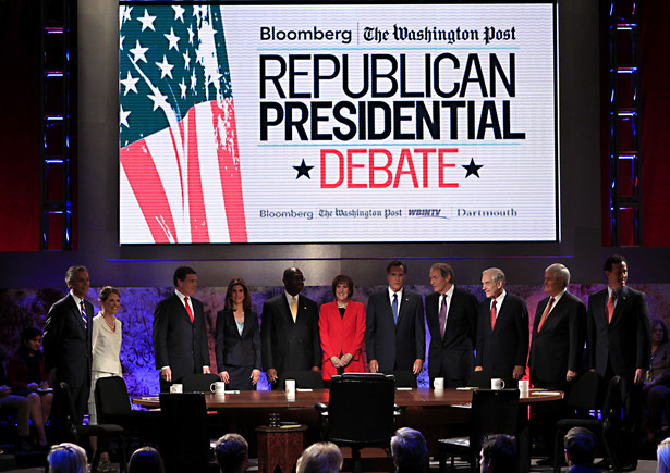 Kandydaci Partii Republikańskiej ubiegający się o nominacje do wyścigu o fotel prezydencki podczas październikowej debaty