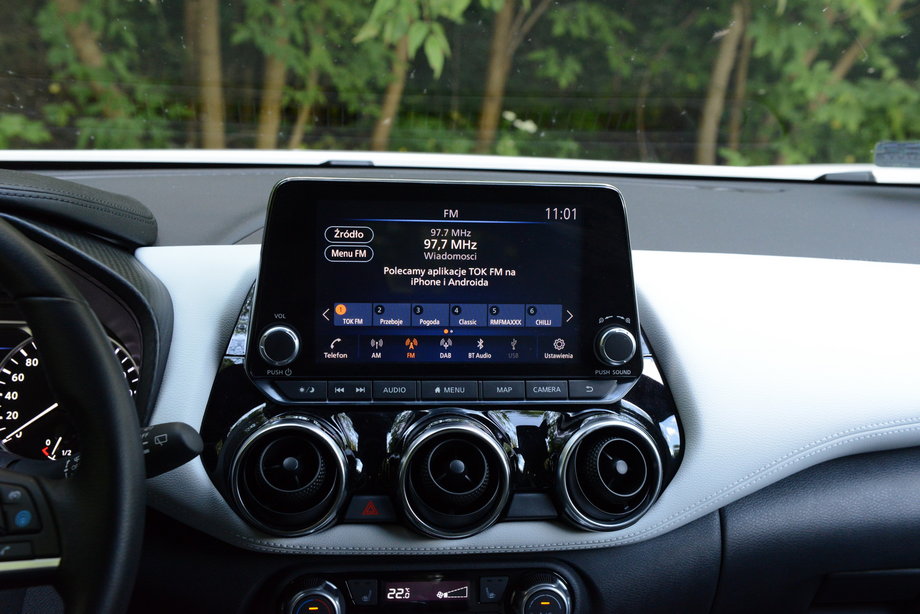 Nissan Juke ma na pokładzie szybki i intuicyjny system multimedialny.
