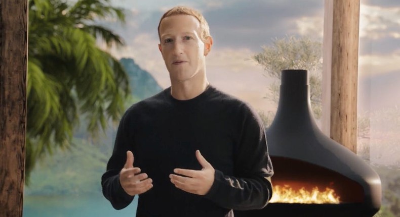 Mark Zuckerberg in his metaverse living room.