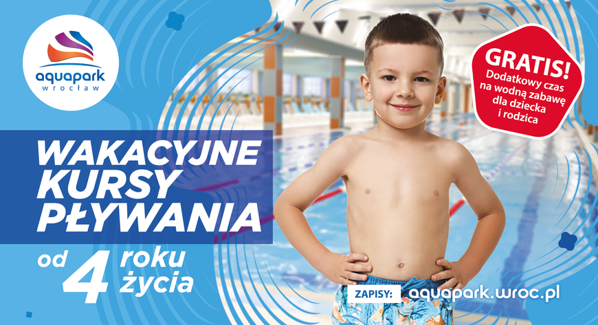 Aquapark Wrocław zakończył akcję Bezpieczne Wakacje, teraz czas na Wakacyjną Szkołę Pływania. 