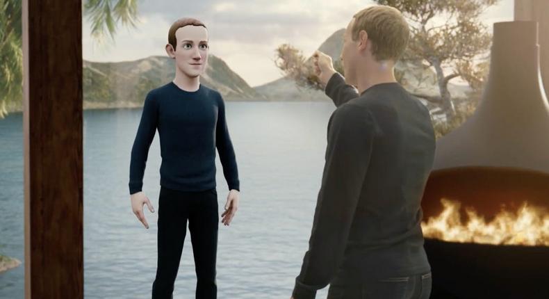 Mark Zuckerberg showing his 'metaverse' avatar during Connect 2021
