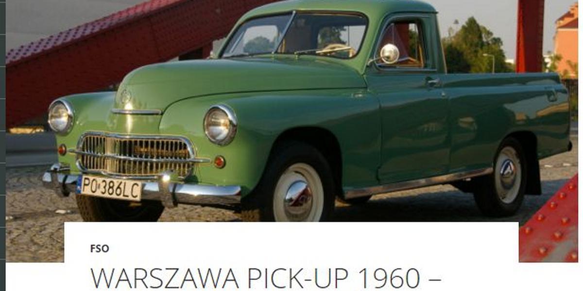 Warszawa Pickup na sprzedaż za 85 tys. zł Facet
