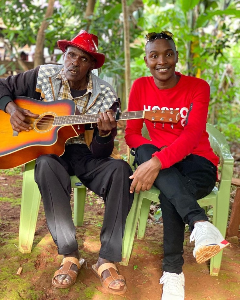 Samidoh Muchoki and Dick Njoroge Dick when the former visited the legend musician