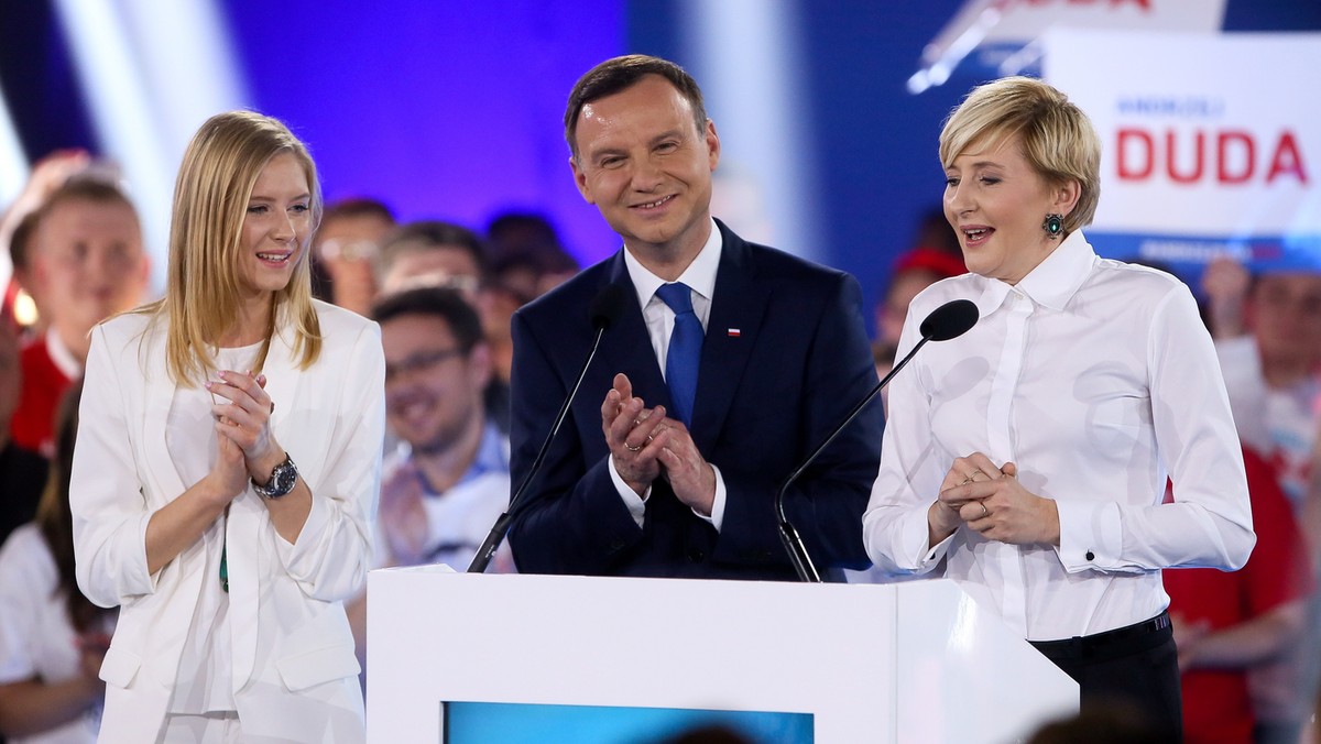 WARSZAWA ANDRZEJ DUDA KONWENCJA WYBORCZA (Kinga Duda, Andrzej Duda, Agata Kornhauser-Duda)