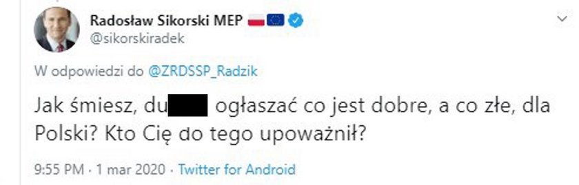 Wpis Radosława Sikorskiego